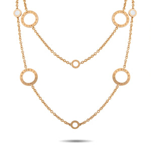 Bvlgari 18K Yellow Gold Open Circle Station Necklace
