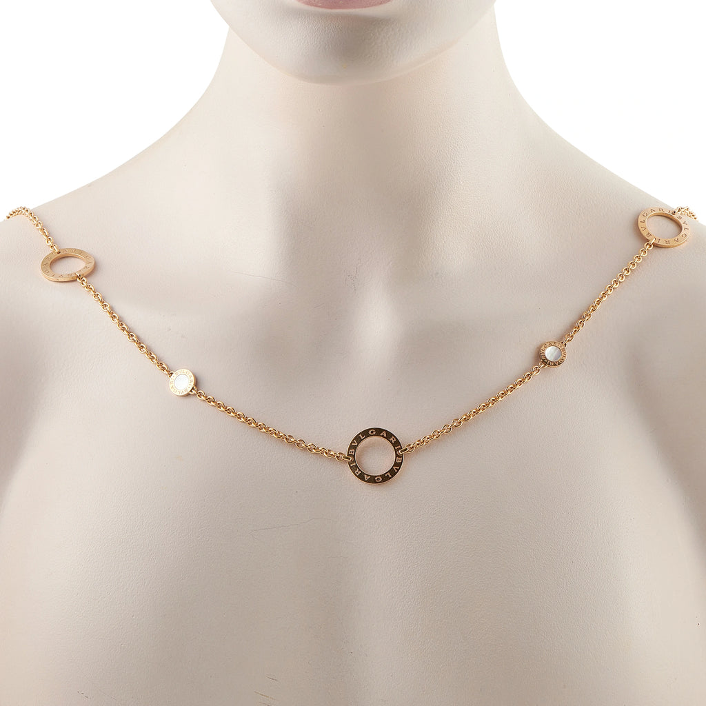 Bvlgari 18K Yellow Gold Open Circle Station Necklace