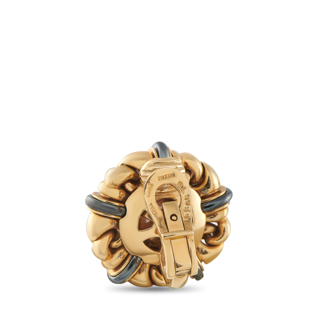 Bvlgari Vintage 18K Yellow Gold Pearl Clip-On Earrings