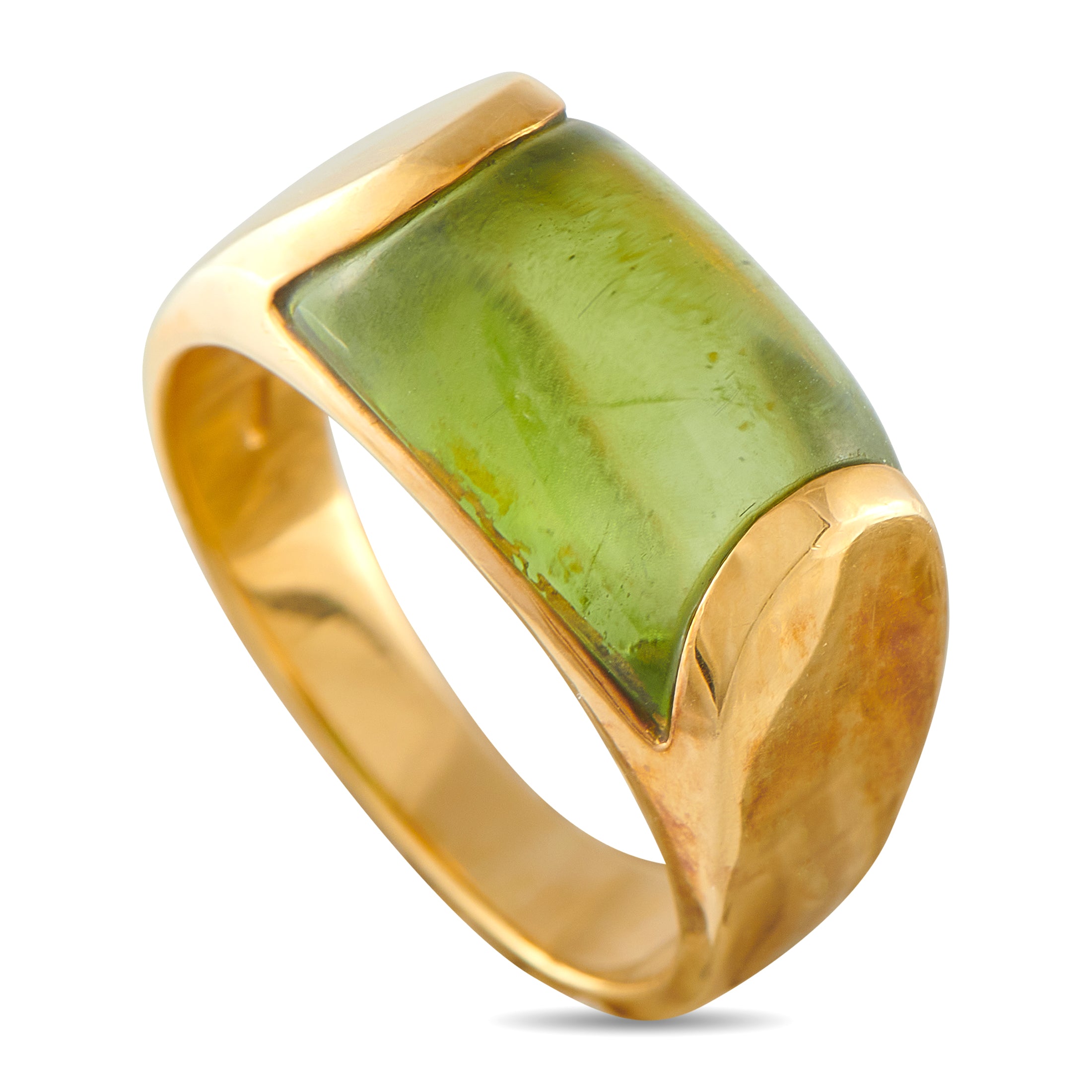 BVLGARI Tronchetto 18K Yellow Gold Peridot Ring
