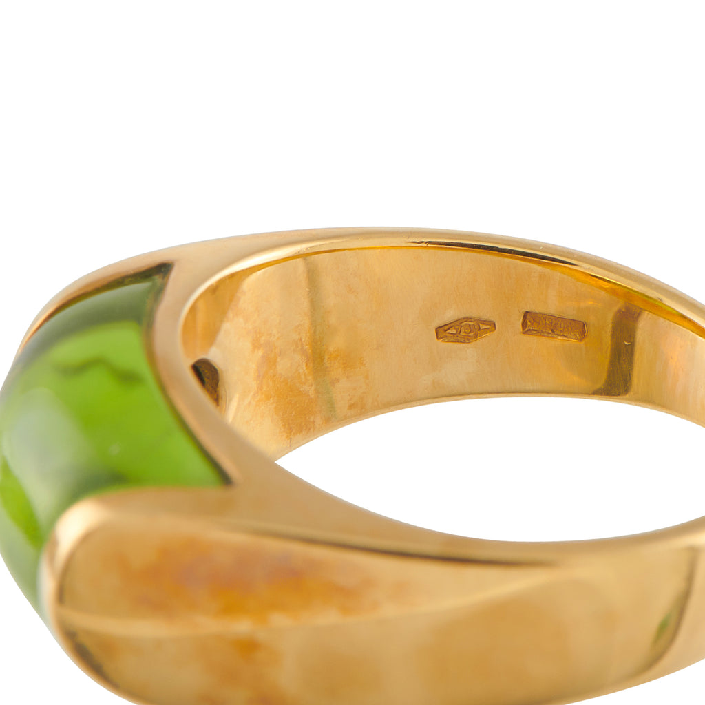 BVLGARI Tronchetto 18K Yellow Gold Peridot Ring