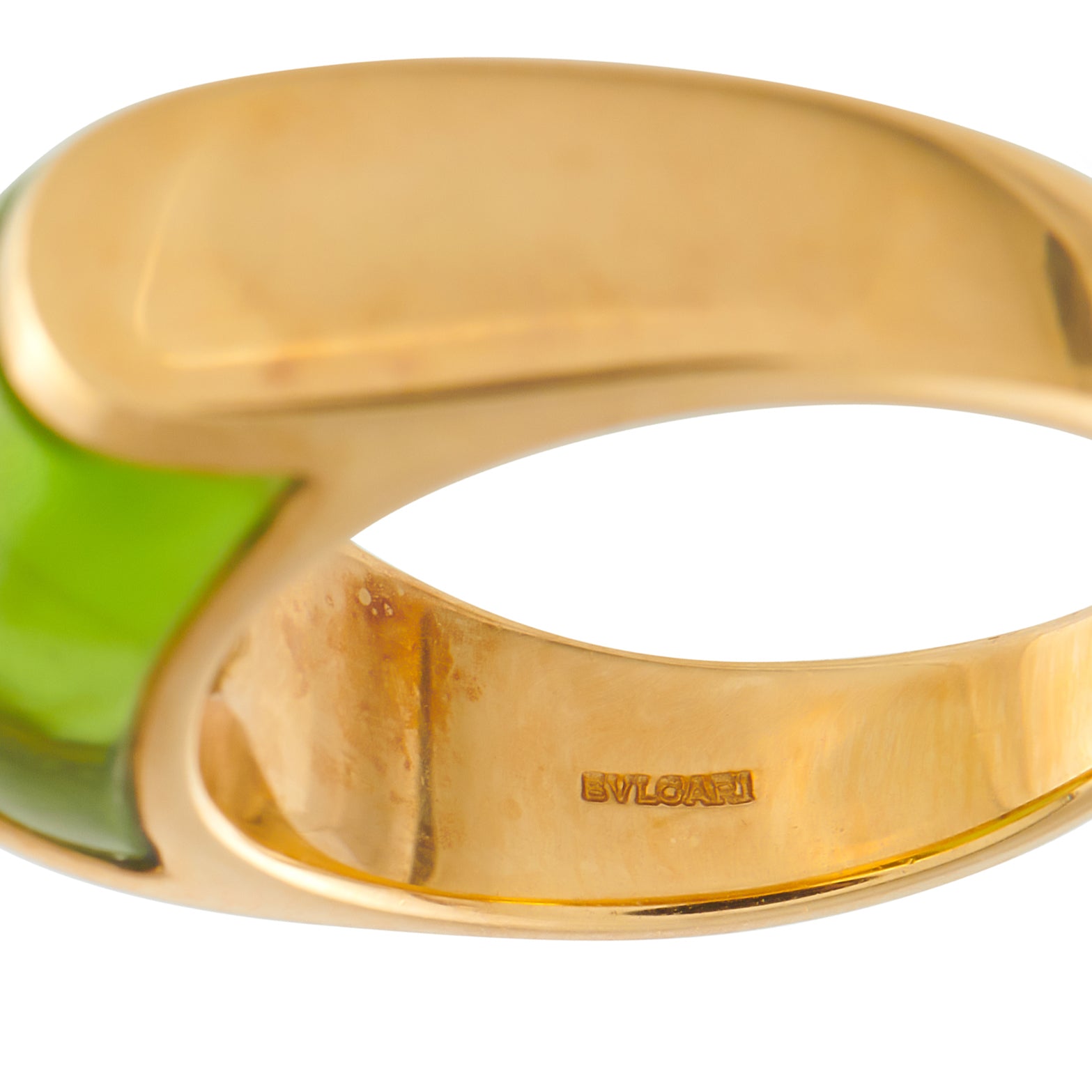 BVLGARI Tronchetto 18K Yellow Gold Peridot Ring
