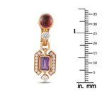 Bvlgari Allegra 18K Rose Gold 1.22ct Diamond, Amethyst, and Tourmaline Earrings