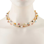 Bvlgari Allegra 18K Yellow Gold 4.05ct Diamond, Pearl, and Multi-Gemstone Necklace