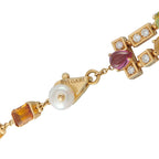 Bvlgari Allegra 18K Yellow Gold 4.05ct Diamond, Pearl, and Multi-Gemstone Necklace