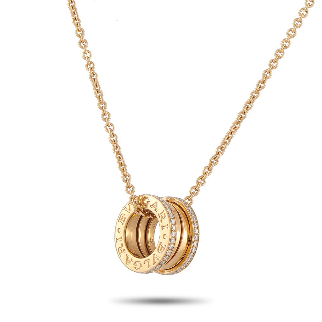 Bvlgari B.zero1 18K Rose Gold 0.41ct Diamond Necklace
