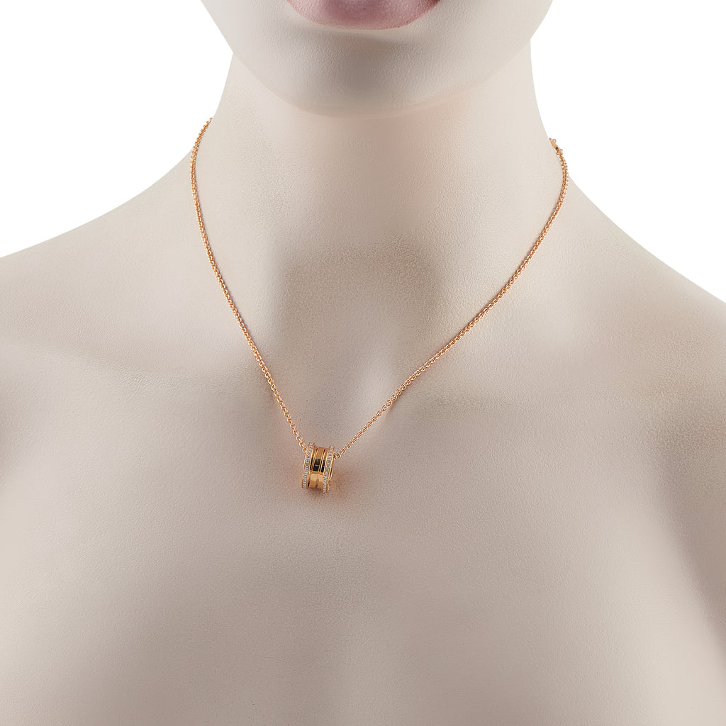 Bvlgari B.zero1 18K Rose Gold 0.41ct Diamond Necklace