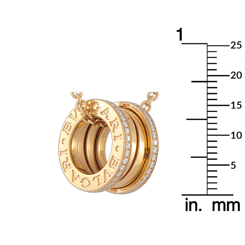 Bvlgari B.zero1 18K Rose Gold 0.41ct Diamond Necklace