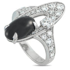 Bvlgari Elysia 18K White Gold 0.65ct Diamond and Onyx Ring
