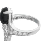 Bvlgari Elysia 18K White Gold 0.65ct Diamond and Onyx Ring