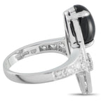 Bvlgari Elysia 18K White Gold 0.65ct Diamond and Onyx Ring