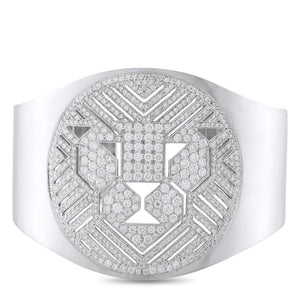 Bvlgari Enigma 18K White Gold 5.50ct Diamond Cuff Bracelet