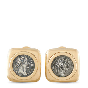 Bvlgari Monete 18K Yellow Gold Ancient Coin Earrings
