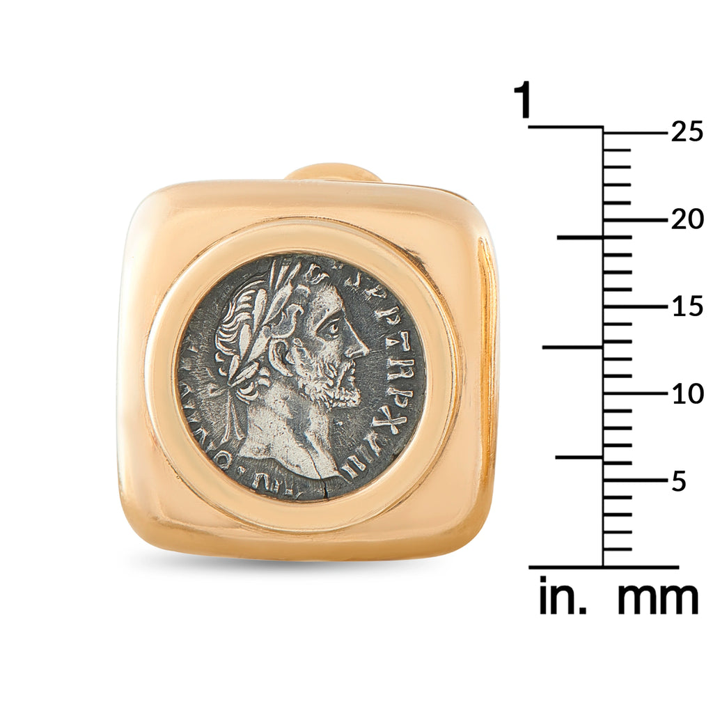 Bvlgari Monete 18K Yellow Gold Ancient Coin Earrings