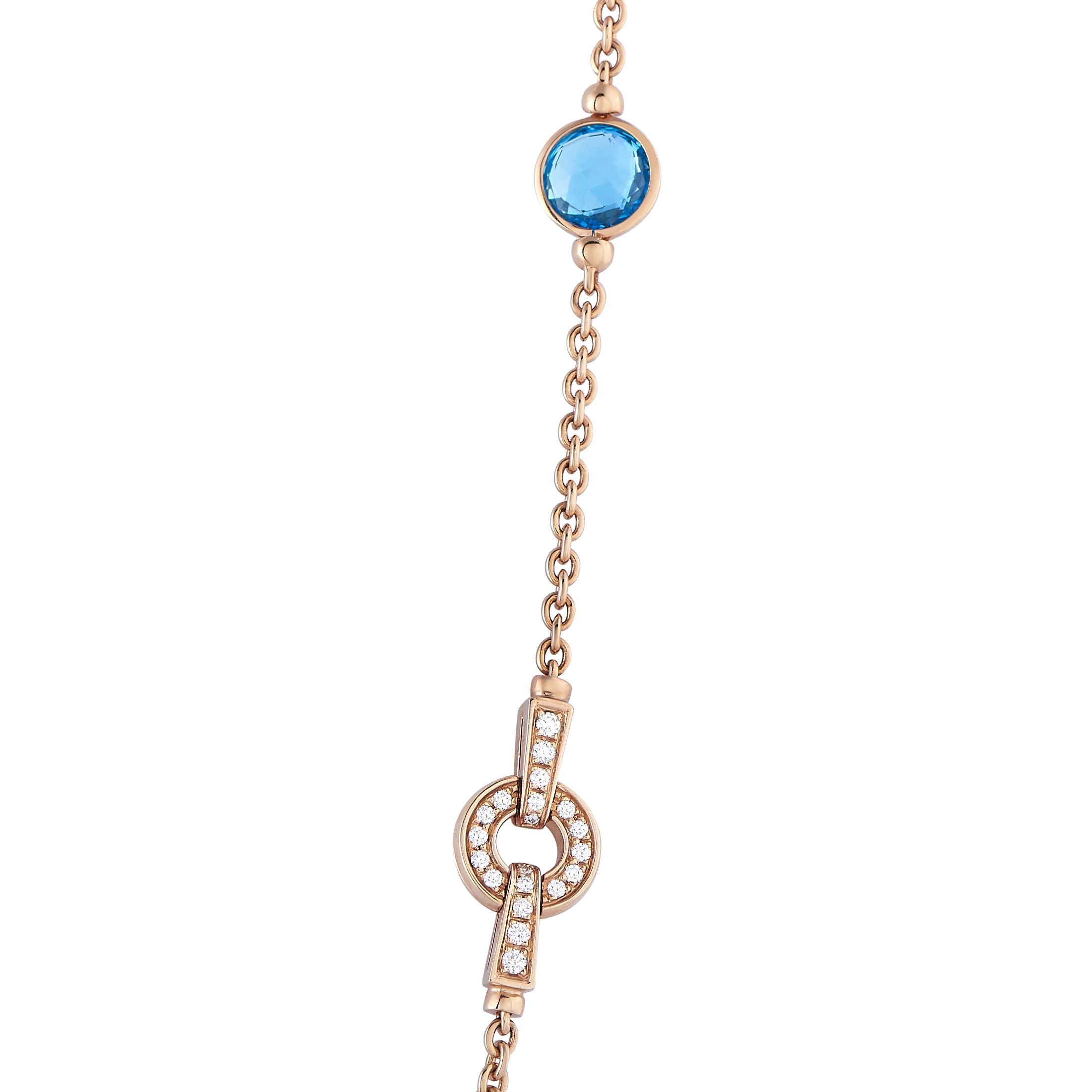 BvlgariParentesi 18K Rose Gold Diamond and Multi  Gemstone  Long Necklace
