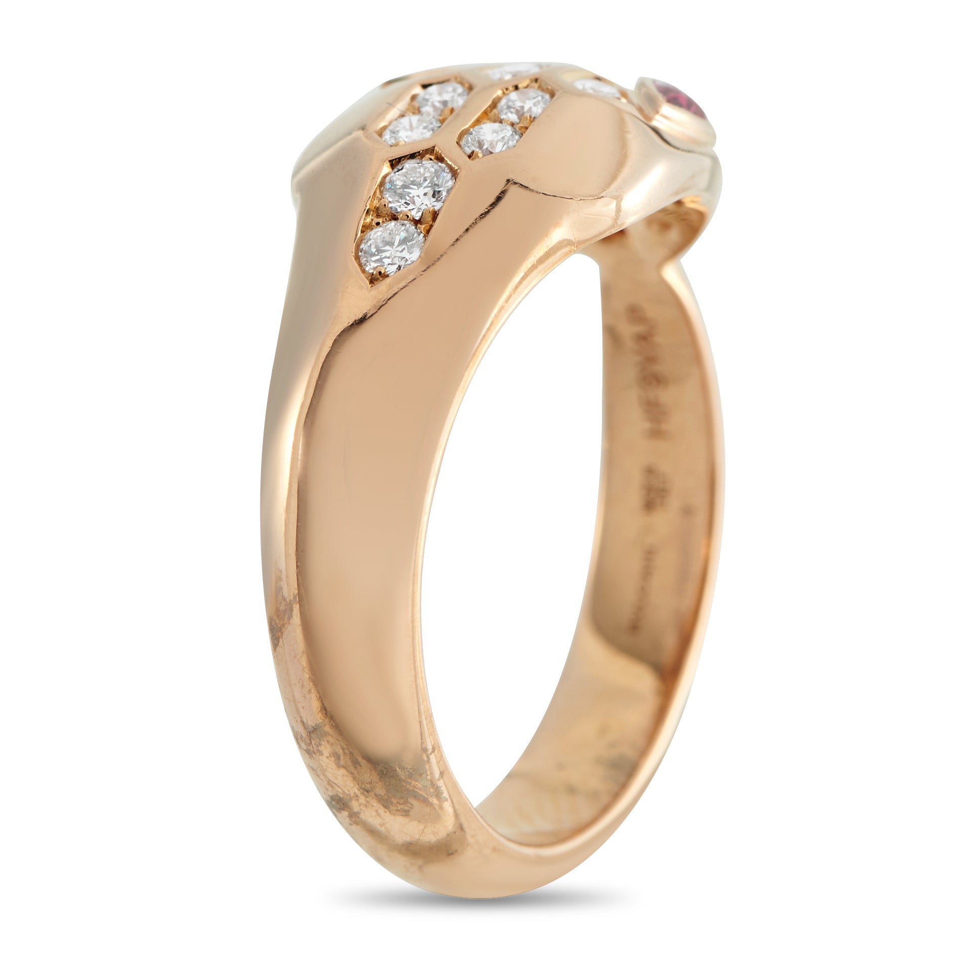 Bvlgari Serpenti Seduttori 18K Rose Gold Diamond and Tourmaline Ring