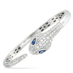 BVLGARI Serpenti Seduttori 18K White Gold 1.0ct Diamond and Sapphire Bracelet