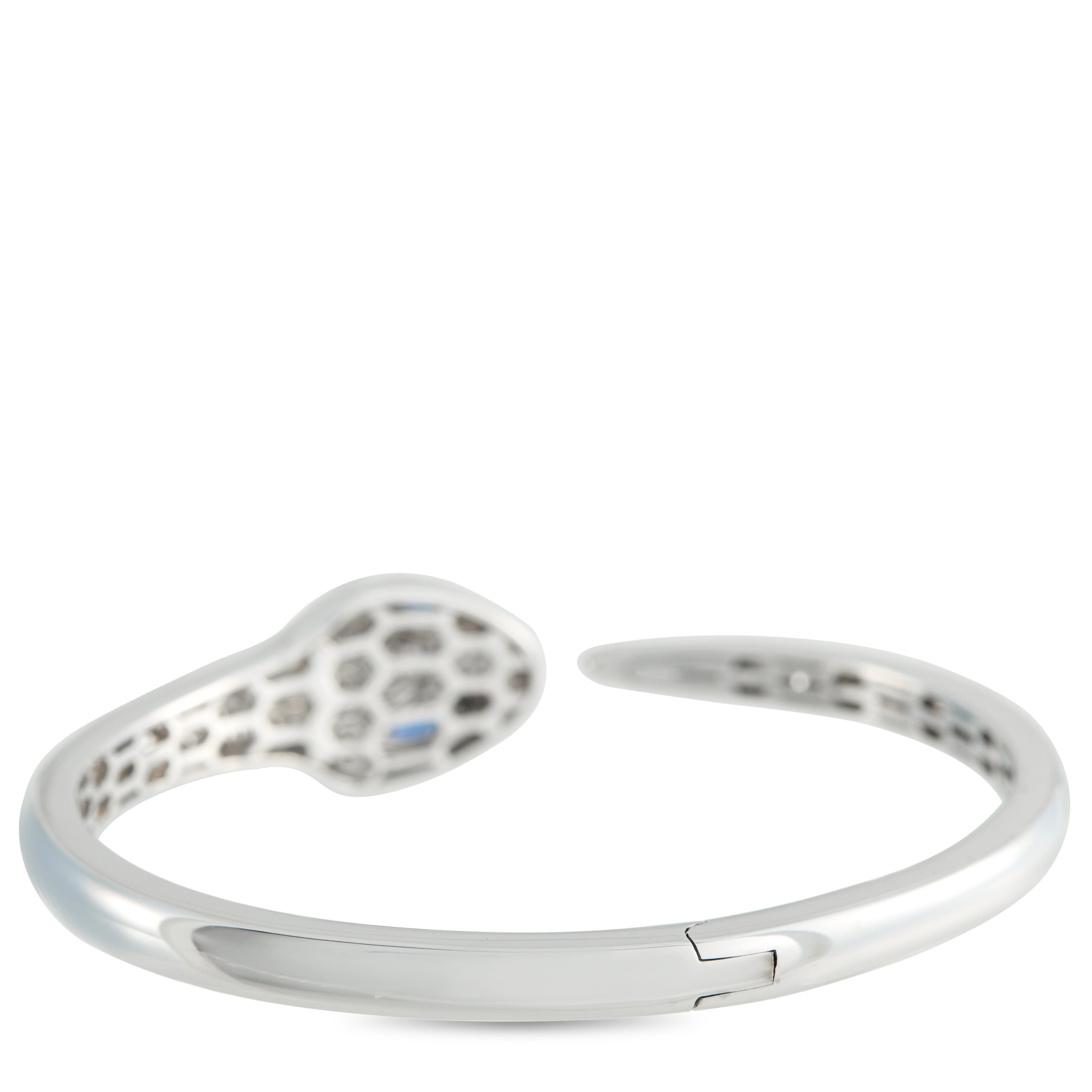 BVLGARI Serpenti Seduttori 18K White Gold 1.0ct Diamond and Sapphire Bracelet