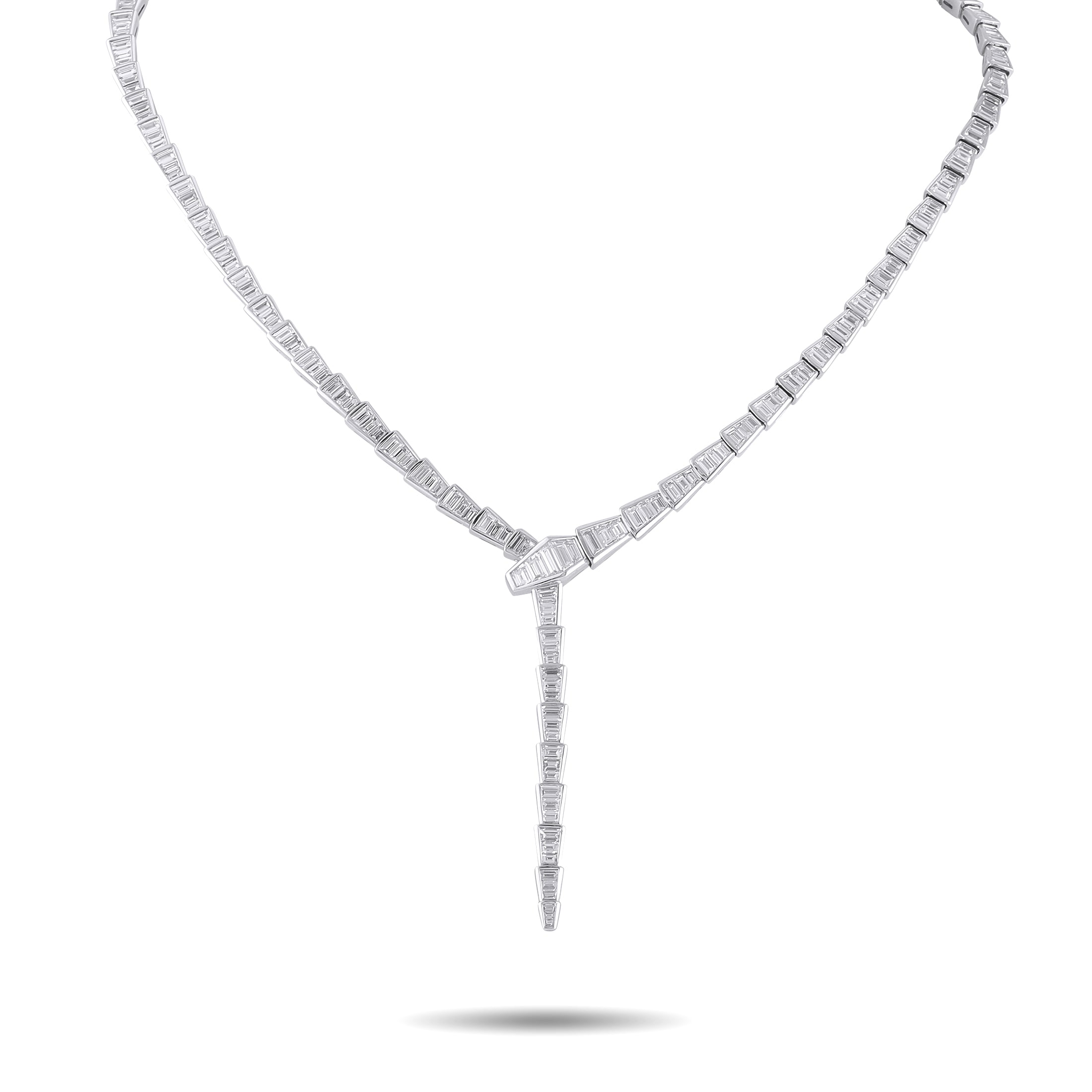 BVLGARI Serpenti 18K White Gold 14.03ct Diamond Necklace