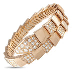 18K rose gold diamond bracelet with geometric marquise links and bezel-set stones