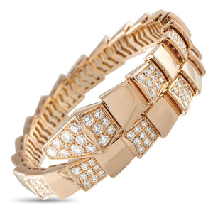 Bvlgari Serpenti 18K Rose Gold 4.67ct Diamond Bracelet