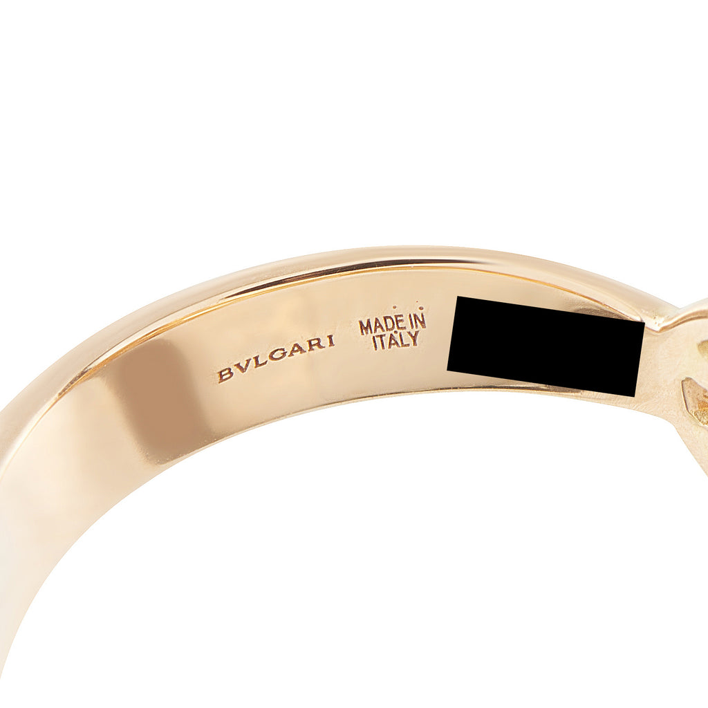 Bvlgari Serpenti 18K Rose Gold Diamond and Malachite Ring