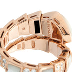 Bvlgari Serpenti Viper 18K Rose Gold 0.90ct Diamond and Mother of Pearl Ring