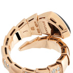 Bvlgari Serpenti Viper 18K Rose Gold Diamond and Onyx Ring