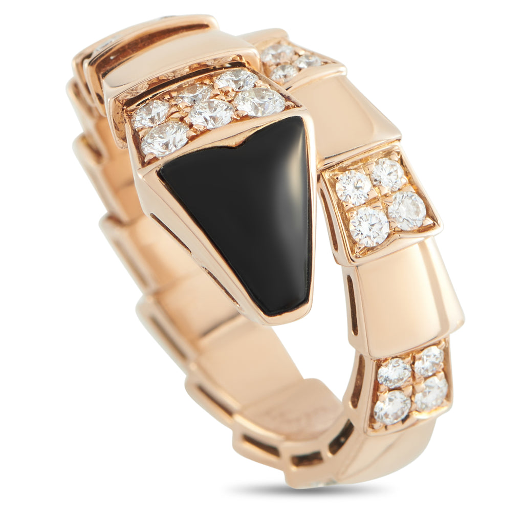 BVLGARI Serpenti Viper 18K Rose Gold Diamond Ring