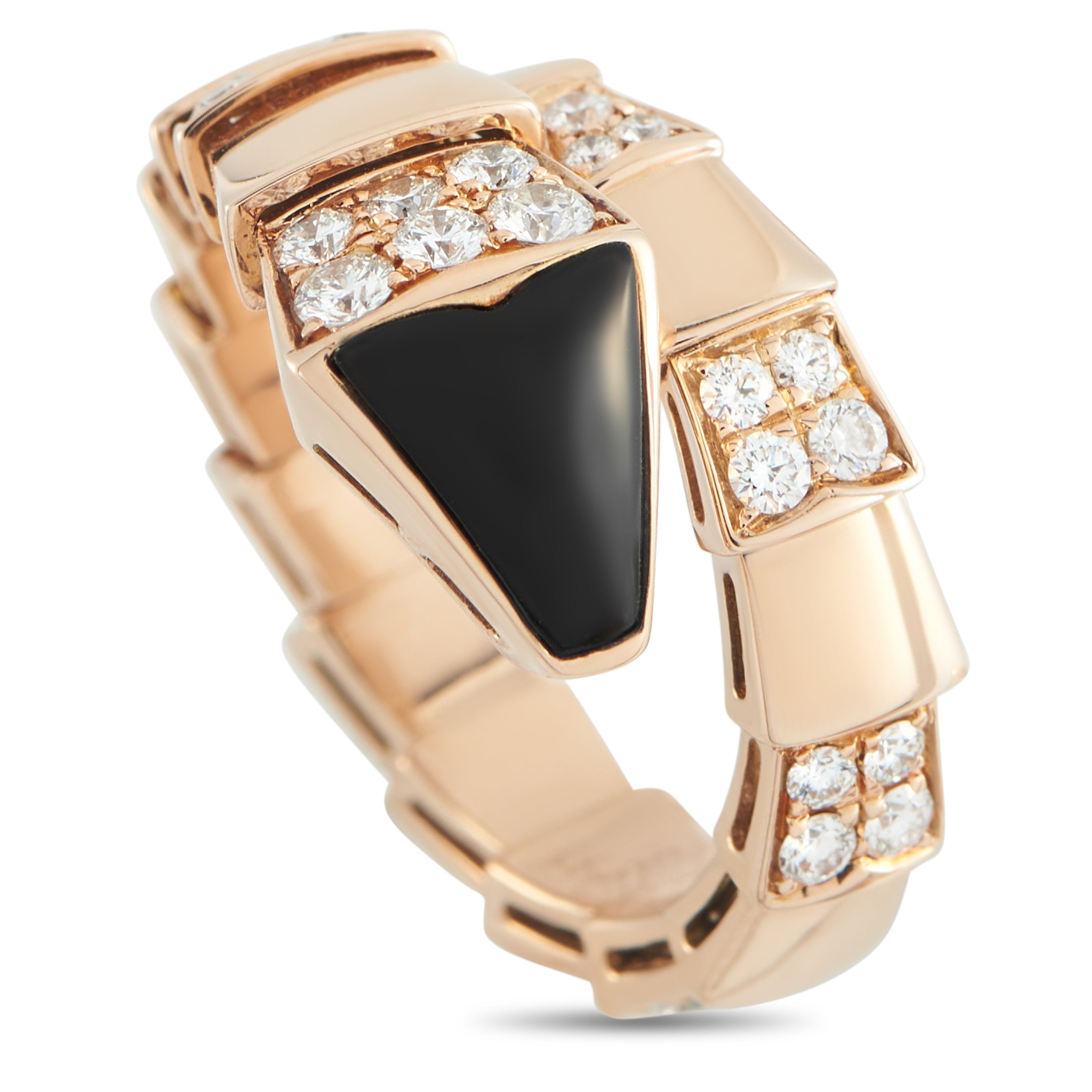 BVLGARI Serpenti Viper 18K Rose Gold Diamond Ring