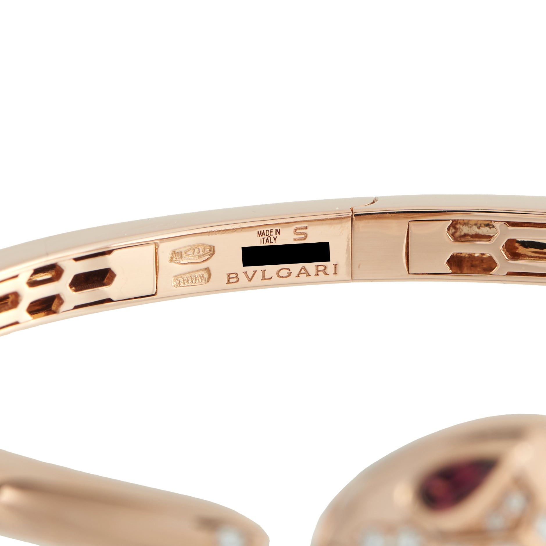 Bvlgari Serpenti Seduttori 18K Rose Gold Diamond and Ruby Bracelet