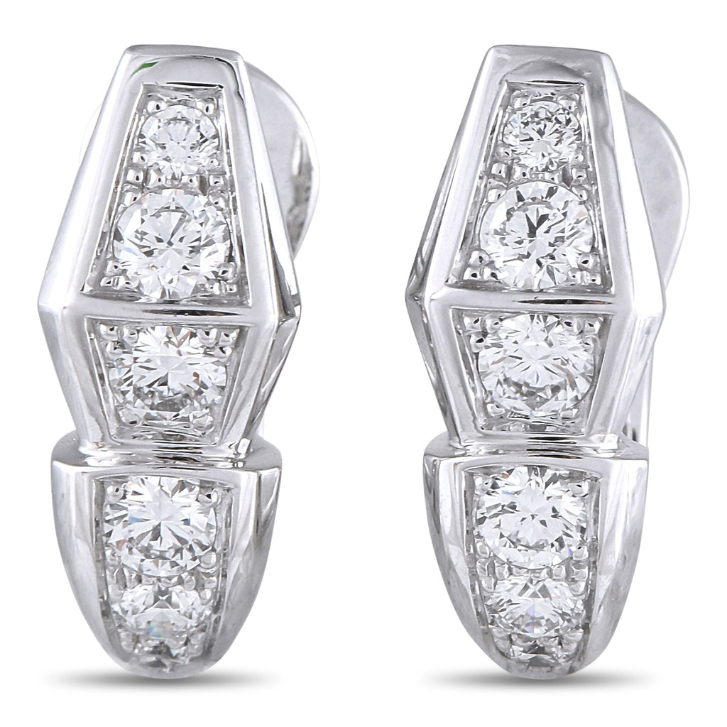 BvlgariSerpenti 18K White Gold 1.52ct Diamond Earrings – These Bvlgari Serpenti earrings will add a touch of luxury to any oc