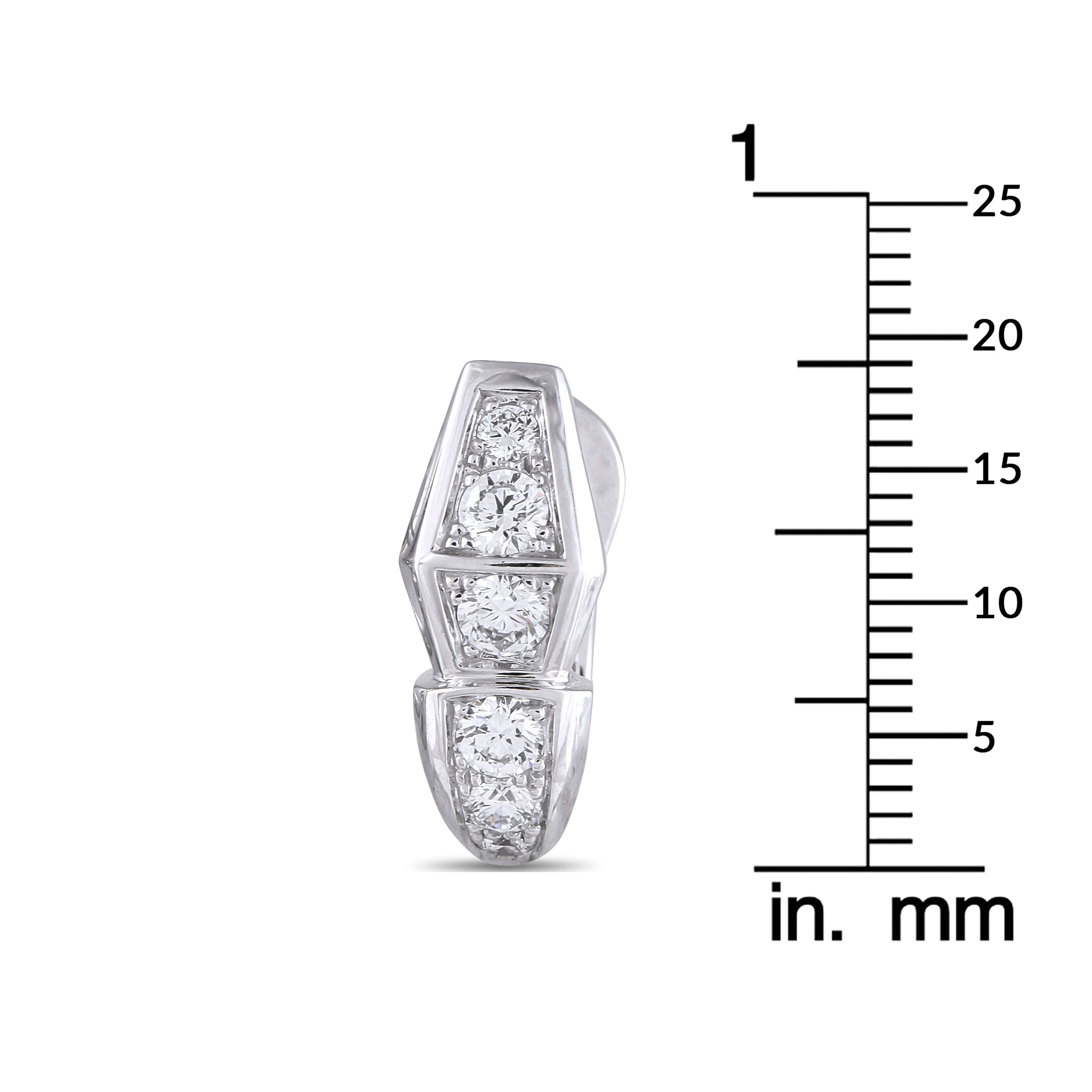 Bvlgari Serpenti 18K White Gold 1.52ct Diamond Earrings