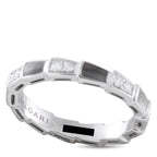 Serpenti 18K White Gold 0.41ct Diamond and Mother of Pearl Ring