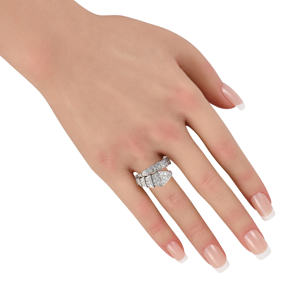 Bvlgari Serpenti 18K White Gold 1.89ct Diamond Ring
