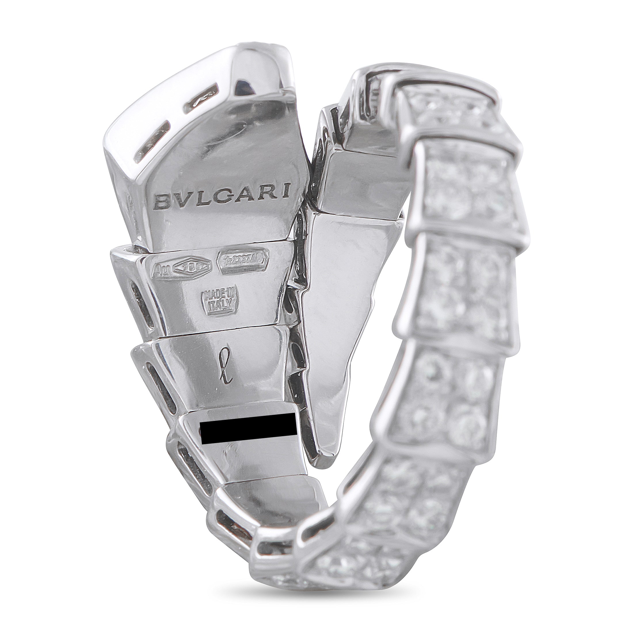 Bvlgari Serpenti 18K White Gold 1.89ct Diamond Ring