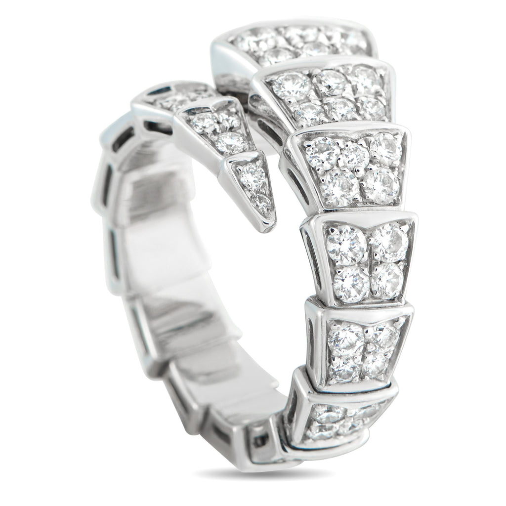 BVLGARI Serpenti Viper 18K White Gold Diamond Ring