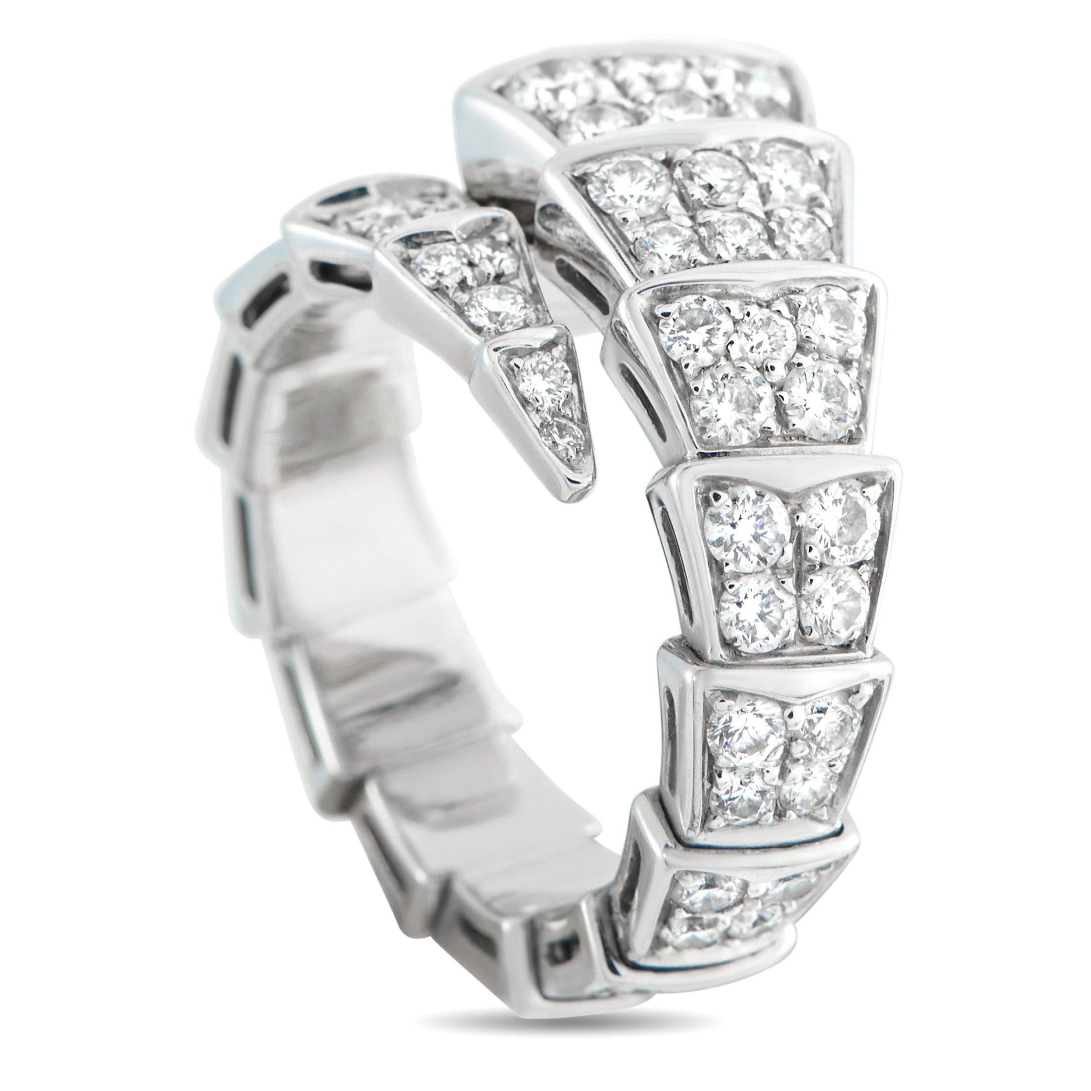 BVLGARI Serpenti Viper 18K White Gold Diamond Ring