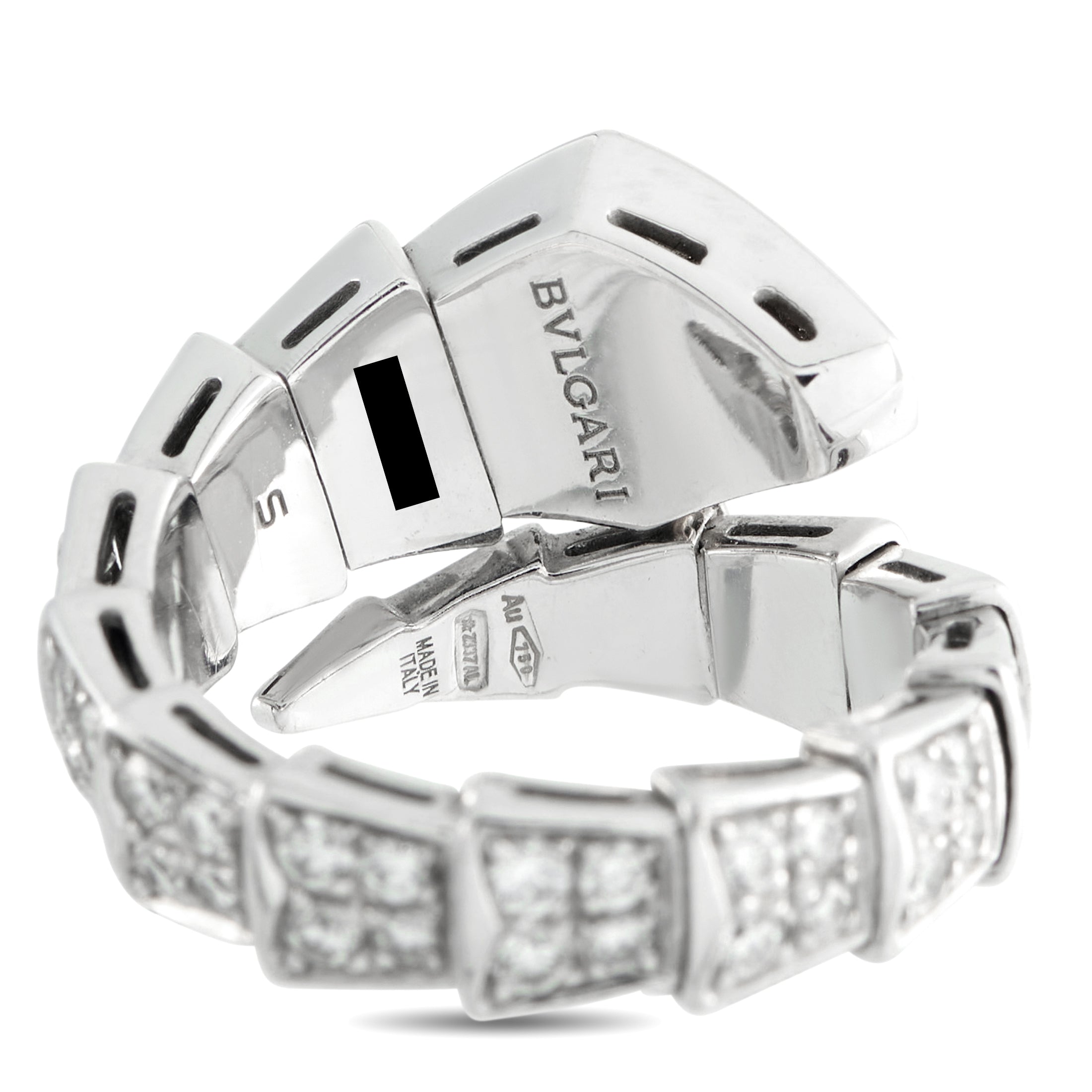 BVLGARI Serpenti Viper 18K White Gold Diamond Ring