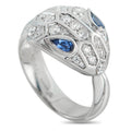 Bvlgari Serpenti 18K White Gold Diamond and Sapphire Ring