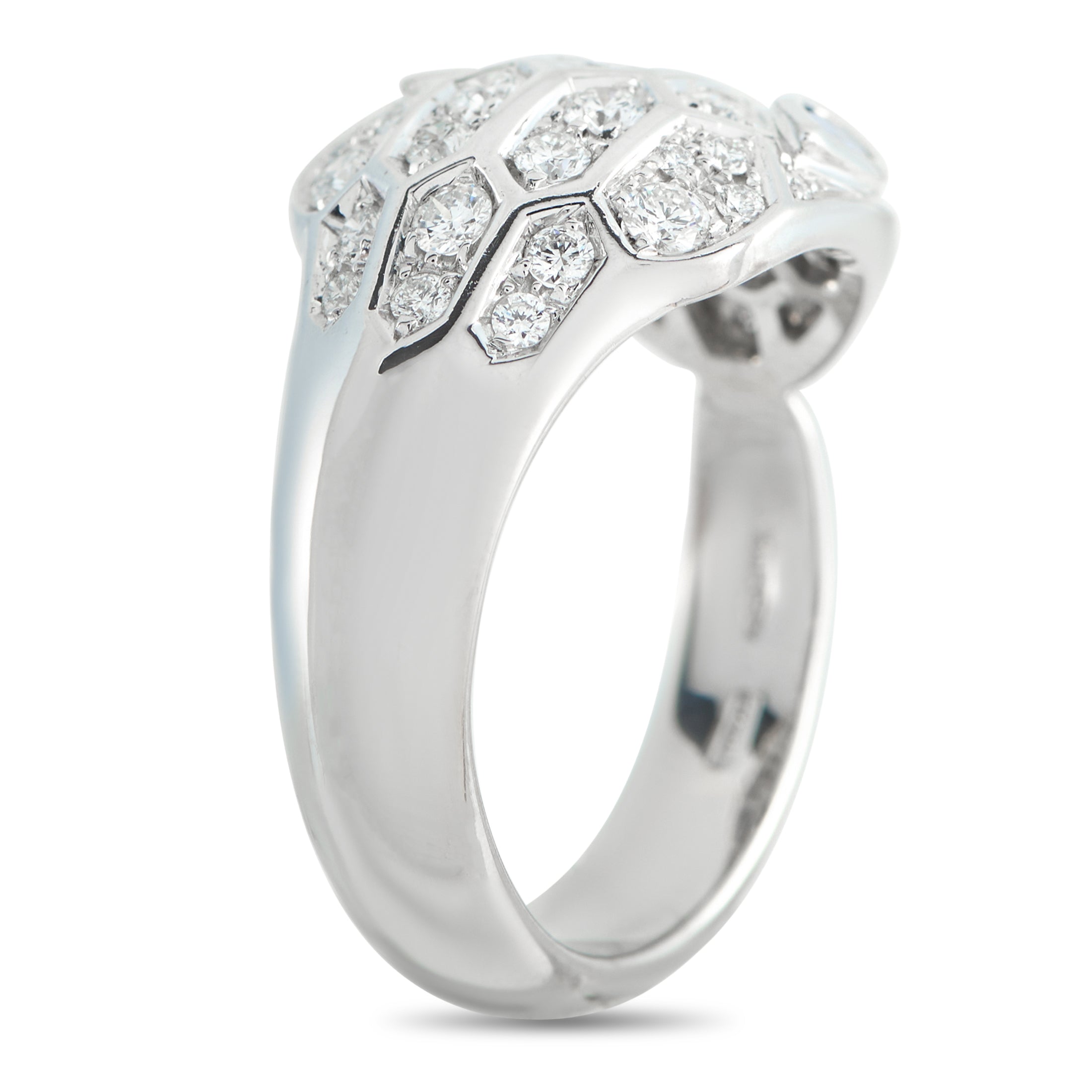 Bvlgari Serpenti 18K White Gold Diamond and Sapphire Ring