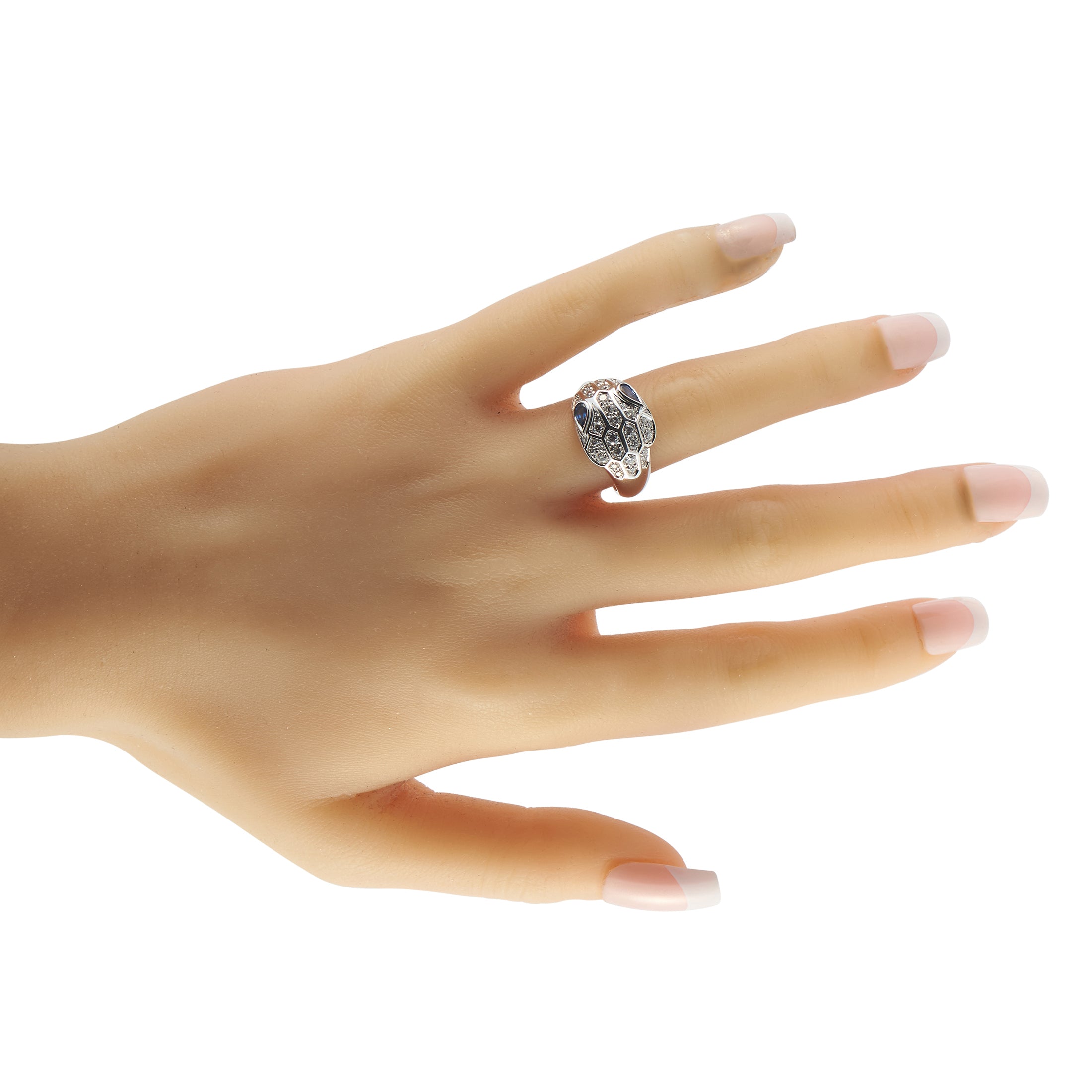 Bvlgari Serpenti 18K White Gold Diamond and Sapphire Ring