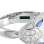 Bvlgari Serpenti 18K White Gold Diamond and Sapphire Ring