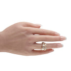Bvlgari Serpenti Viper 18K Yellow Gold Diamond and White Mother of Pearl Ring