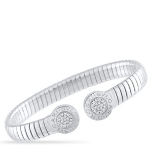Bvlgari Tubogas Stainless Steel Diamond Bracelet