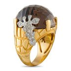 Carrera y Carrera Giraffe 18K Yellow Gold Smokey Quartz Ring