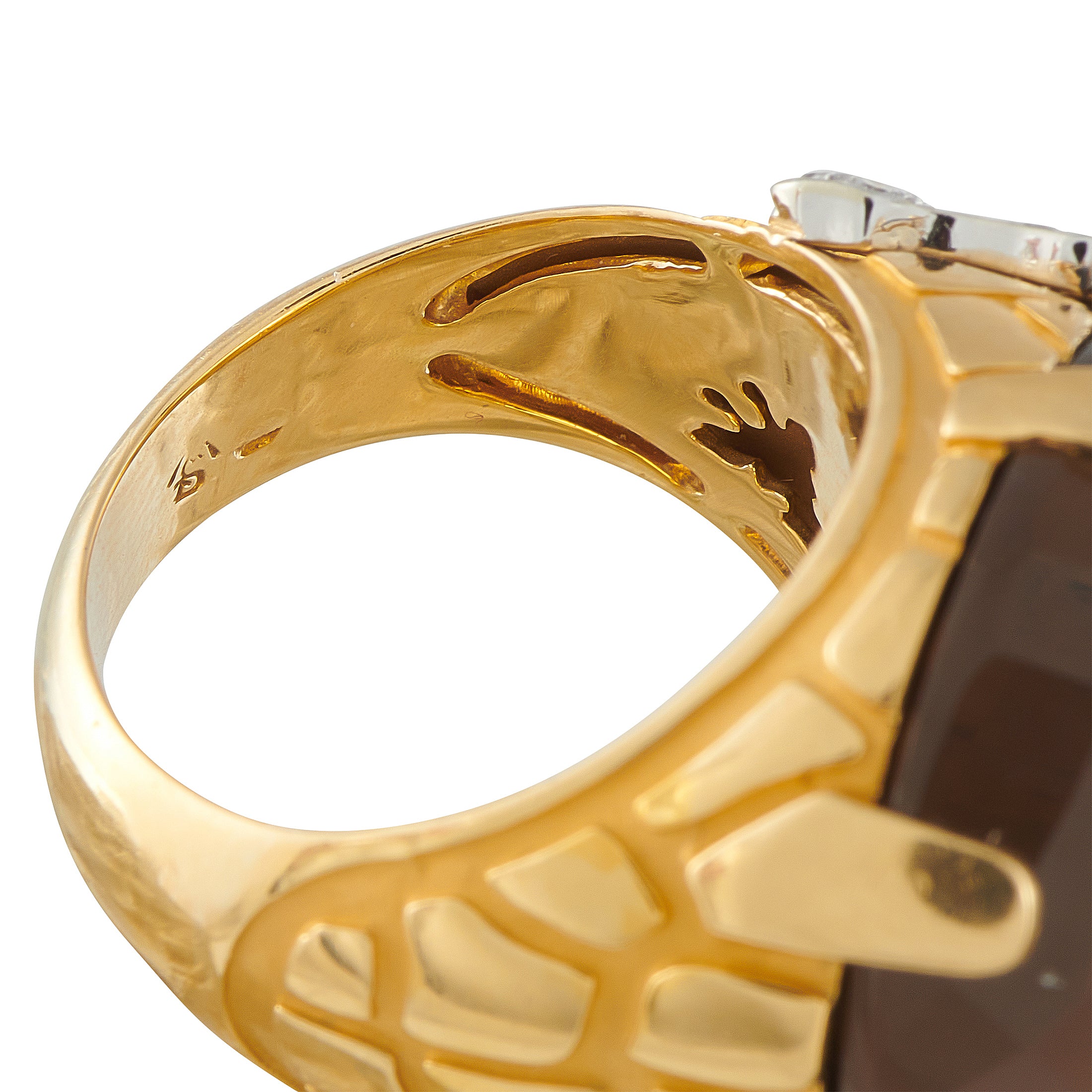 Carrera y Carrera Giraffe 18K Yellow Gold Smokey Quartz Ring
