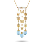Carrera y CarreraBaile de Mariposas 18K Yellow Gold 1.45ct Diamond and Topaz Necklace – A delicate design makes this Carrera 