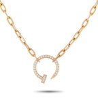 CARTIER Juste un Clou 18K Rose Gold 0.40ct Diamond Necklace