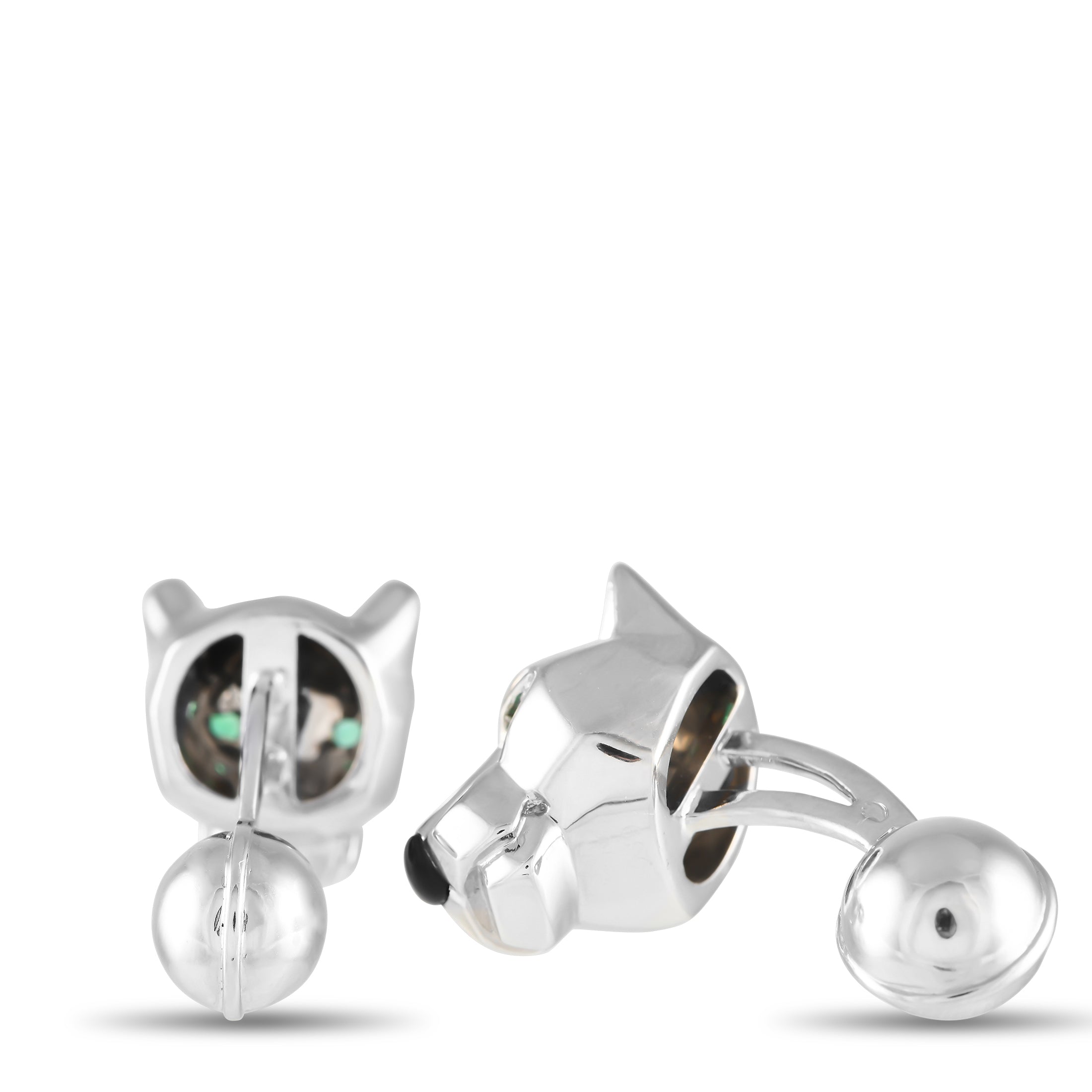 Cartier Panthere 18K White Gold Cufflinks